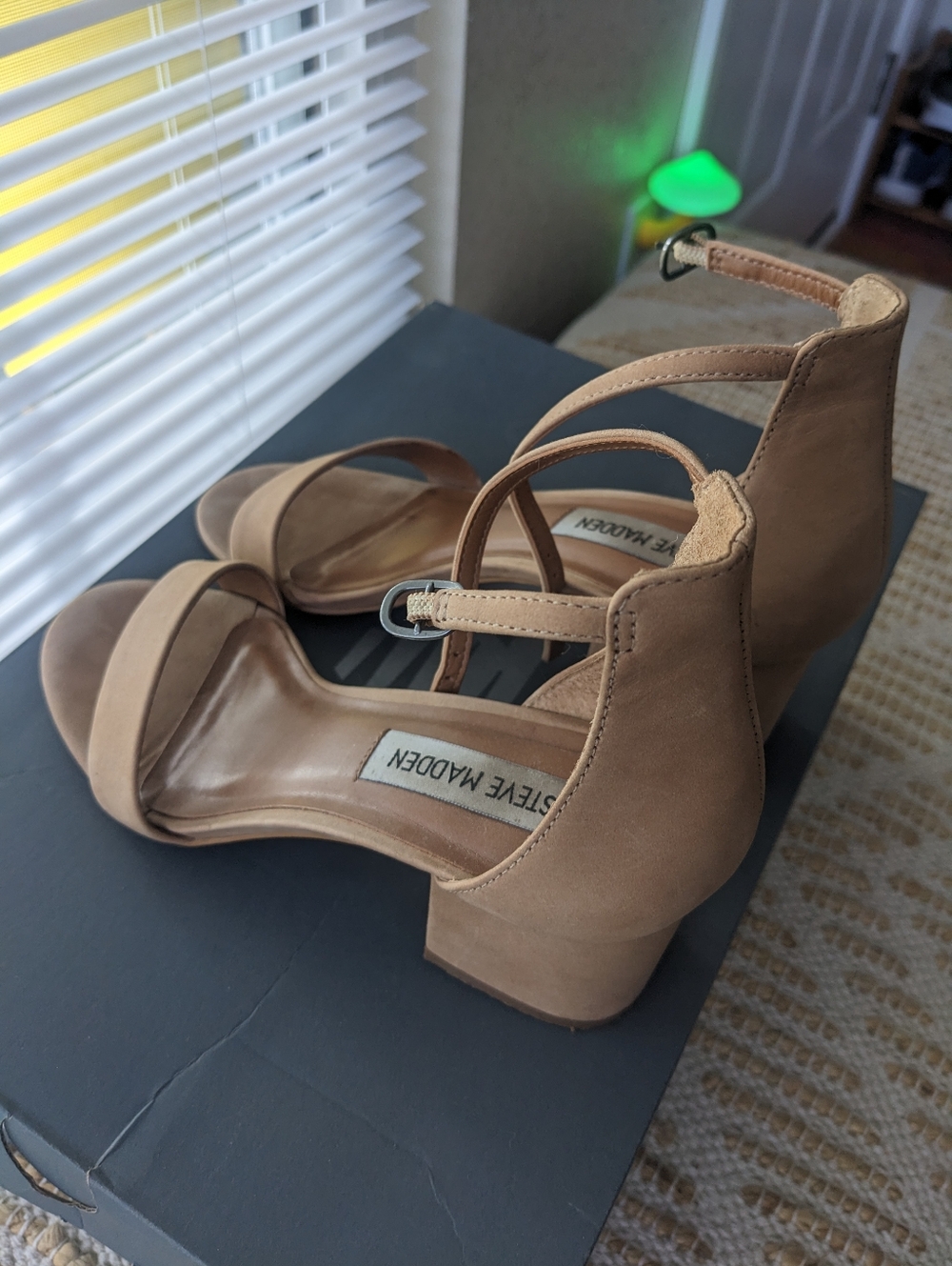 Steve Madden Tan Suede Block Heels
